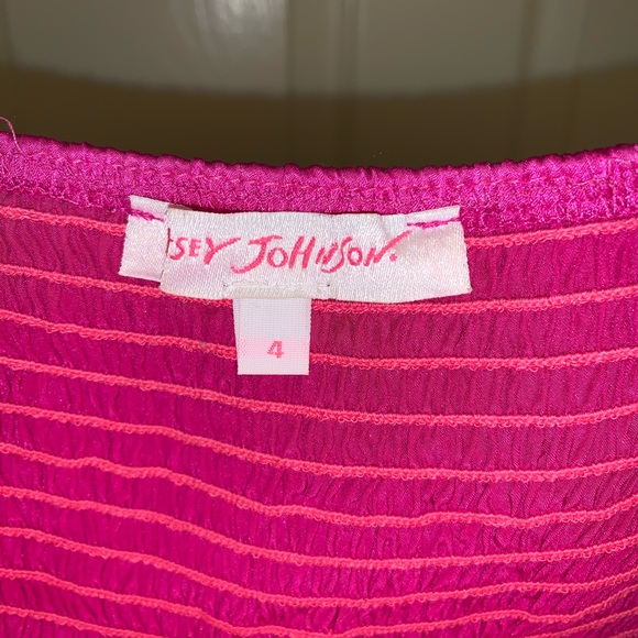 Hot Pink Silk Betsey Johnson Dress - Picture 4 of 5